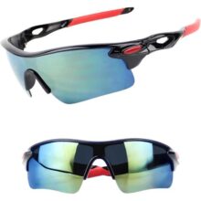 JustGoFit Óculos de Sol Esportivo Masculino Lentes Espelhadas Azul-Verde UV400