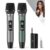 JYX Microfones Sem Fio Profissionais UHF Duplos para Karaokê, Sistema Dinâmico com Receptor Recarregável, Saída 6,35mm & 3,5mm, Plug and Play, para Karaokê, Festa, Aula