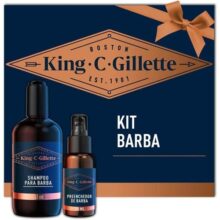 King C Gillette Kit, Shampoo para barba, 241ml e Sérum Preenchedor de Barba, 50ml