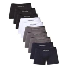 Kit 10 Cueca Boxer Lisa Sem Costura Logo Mash