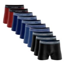 Kit 10 Cueca Boxer Lupo Algodão Box Atacado Masculina Preta