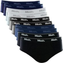 Kit 10 Cuecas Slip Algodão Cotton Hipoalergênica Masculino Mash, Tamanho GG