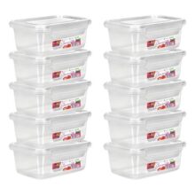Kit 10 Potes Ercaplast De 750ml Com Tampa Trava Para Alimentos E Organização Água