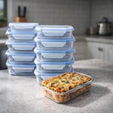 Kit 10 Potes Vidro 640ml Hermético