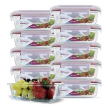 Kit 10 Potes Vidro Hermético Com Tampa 370ml Cor Vermelho U4home