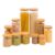Kit 11 Potes Vidro Tampa De Bambu Herméticos Redondos – Tüd Cor Marrom-claro