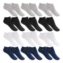 Kit 12 Pares Meia Masculina Cano Curto