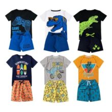 Kit 12 Peças De Roupa 1 Ao 14 Masculino 6 Camiseta +6 Shorts