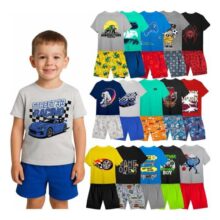 Kit 12 Peças De Roupa 1 Ao 14 Masculino 6 Camiseta +6 Shorts