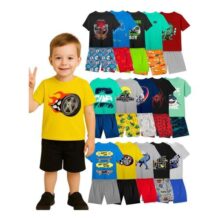 Kit 12 Peças De Roupa 1 Ao 14 Masculino 6 Camiseta +6 Shorts