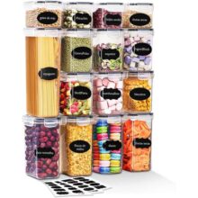 Kit 15 Potes Tampa Hermético Porta Alimentos Mantimentos Armário Cozinha (Kit 15)