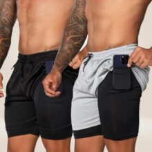 Kit 2 Bermudas Dupla Masculina Compreensão 2 Em 1 Short