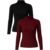 Kit 2 Blusa Feminina Cacharrel Gola Alta Manga Longa Canelado Casual Dia a Dia Quente Inverno