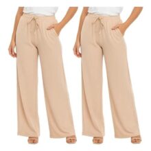 Kit 2 Calças Feminina Em Duna Cintura Alta Trabalho Premium