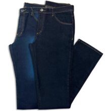 Kit 2 Calças Jeans Masculina Tradicional (44 Azul Escuro c/Azul Médio)