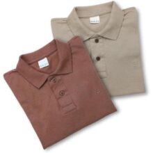 KIT 2 Camisas Polo Masculina Algodão (BR Alfa do P ao GG Regular AREIA MARROM)