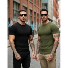 Kit 2 Camiseta Americana Canelada Masculina Ribana Premium