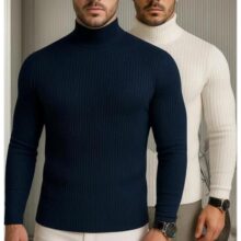 Kit 2 Camisetas Masculina Manga Longa Gola Alta Cacharrel