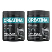 Kit: 2 Creatina Pote 300g 100% Pura Soldiers Nutrition Treino Performance Fortalecimento Sem Sabor
