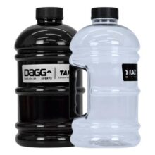 Kit 2 Garrafas Galão De Água Dagg Tank 2l Academia Treino Preto/cristal