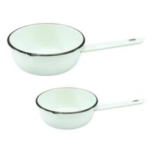 Kit 2 Panelas Papeiro Esmaltada 1,1 Litros Branco Metallouça