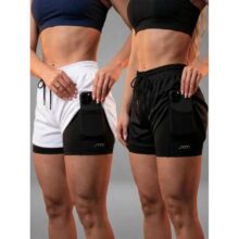 Kit 2 Short Duplo Compressão Fitness Bermuda Treino Feminino