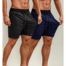 Kit 2 Shorts Bermuda Tactel Elástico Sandrini Academia Sport