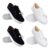 Kit 2 Tênis Feminino Branco Preto Casual Confortável Slip On