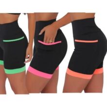 Kit 3 Bermudas Feminina De Corrida Com Bolsos Laterais