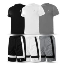 Kit 3 Bermudas Shorts Academia + 3 Camisetas Camisas Dry Fit