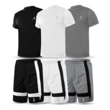 Kit 3 Bermudas Shorts Academia + 3 Camisetas Camisas Dry Fit