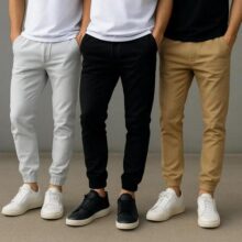 Kit 3 Calça Jogger Masculina Sarja Com Punho Streetwear