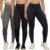 Kit 3 Calça Legging Feminina Cintura Alta Costura Reforçada