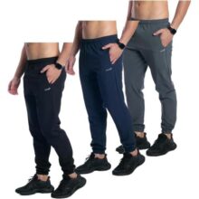 Kit 3 Calça Tactel Elastano Jogger Masculina Corta Vento Treino Academia Esportiva