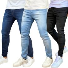Kit 3 Calças Jeans Skinny Masculina