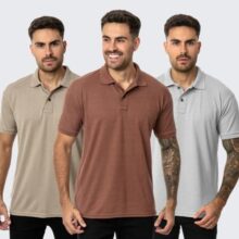 Kit 3 Camisas Masculinas Polo Piquet Casual Alta Qualidade