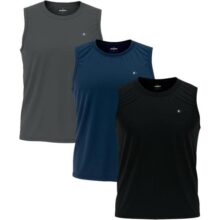 Kit 3 Camisas Regatas Dry-fit Masculina Sandrini Academia