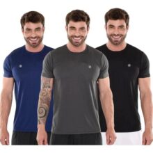 Kit 3 Camisetas Básicas Tecido Dry