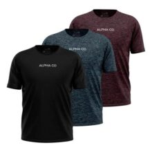 Kit 3 Camisetas Dry Alpha Co Masculina