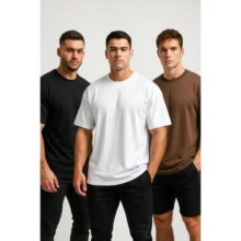 Kit 3 Camisetas Oversized Masculina Básica Lisa Academia