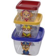 Kit 3 Potes Quadrados Patrulha Canina Plasútil