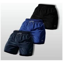 Kit 3 Shorts Bermuda Masculina Básico Mauricinho Tactel