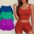 Kit 3 Shorts Feminino Canelado Malha Curto Soltinho Atacado