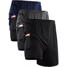 Kit 3 Shorts Masculino 2 em 1 Fitness Bermuda Treino