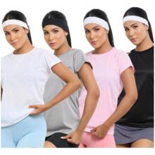 Kit 4 Blusas Feminina Fitness Dry Fit Camiseta Academia Moda