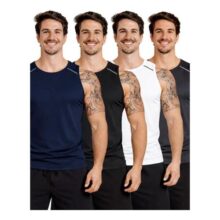 Kit 4 Camisa Regatas Adulto Basica Lisa Dry Fit Treino