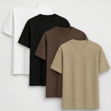 Kit 4 Camisas Camiseta Básica Lisa 100% Algodão Premium 30.1