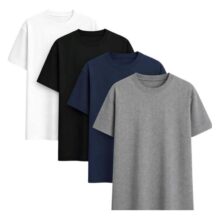Kit 4 Camisas Camiseta Básica Lisa 100% Algodão Premium 30.1