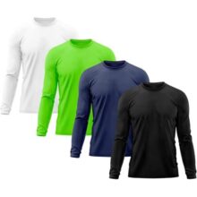 Kit 4 Camisetas Masculina Manga Longa Térmica Proteção Solar UV Dry Fit Segunda Pele X Tamanho G