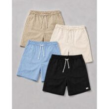 Kit 4 Short Linho Mauricinho Masculino Bermuda Esporte Fino